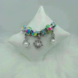 Cute Charm Bracelet with Rhinestone Accents